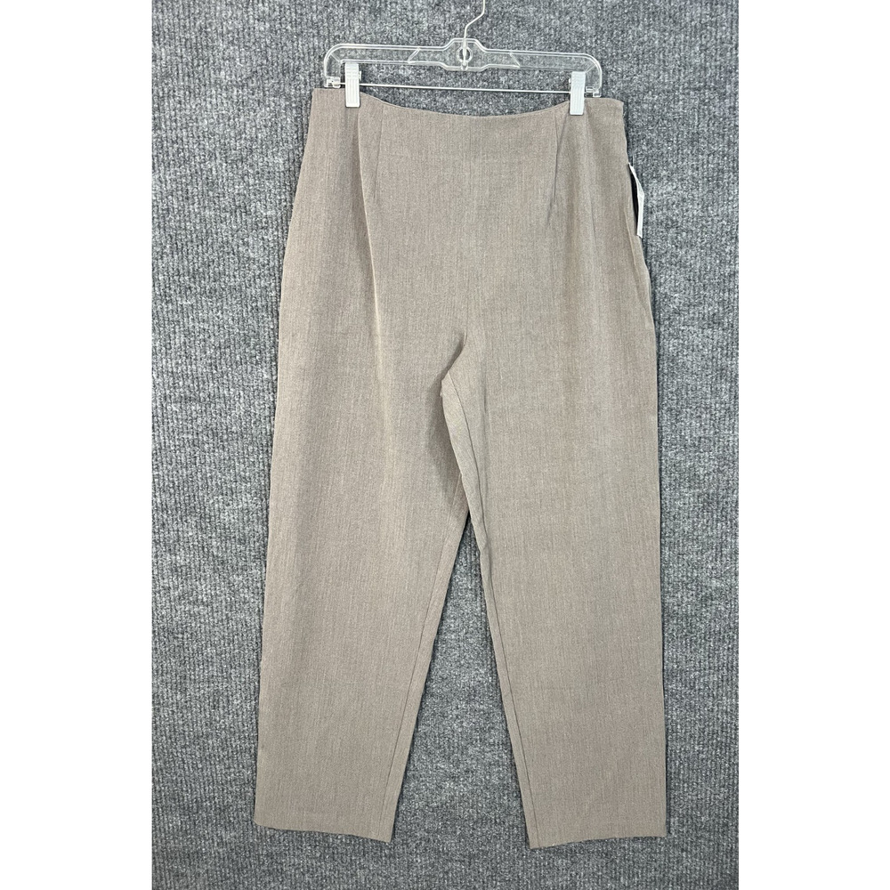 Charter Club Pants Womens 14 Mocha Brown Side Zip High Rise Office Stretch Ankle